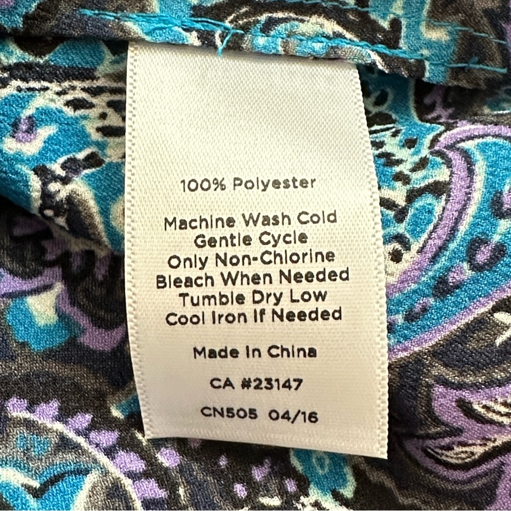 Talbots sleeveless blouse vibrant blue and purple - Picture 8 of 8